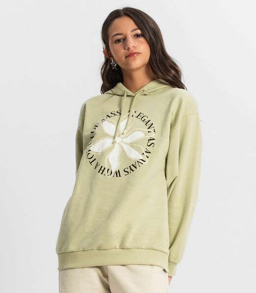 Blusão Juvenil Feminino Com Capuz Minty Verde