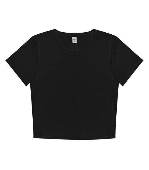 Blusa Cropped Ribana Básica Rovitex Branco