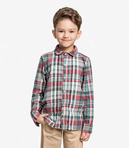 Image_Camisa Infantil Manga Longa Xadrez Trick Nick Preto