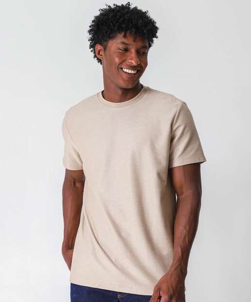 Camiseta Masculina Textura Manga Curta Marisa Caqui