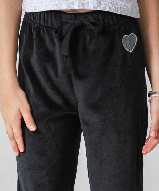 Conjunto Infantil Plush Capuz Marisa Tam 4 a 10 Preto