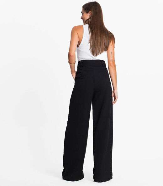 Calça Feminina Pantalona Com Cinto Select Preto