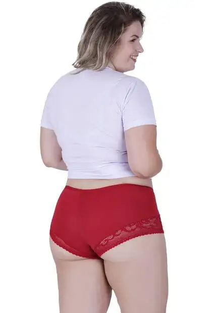 Calcinha Queridinha Plus Size Microfibra Concept Lingerie Vermelho