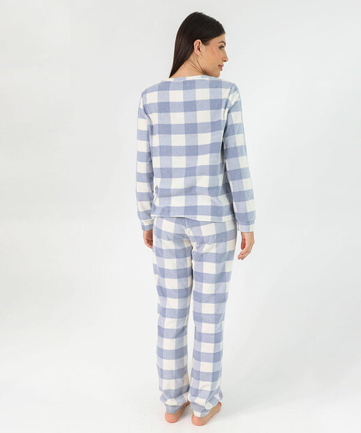 Pijama Feminino Estampa Xadrez Marisa Azul
