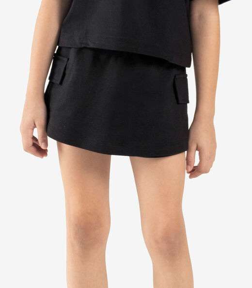 Conjunto Infantil Blusa Com Shorts Saia Rovi Kids Preto
