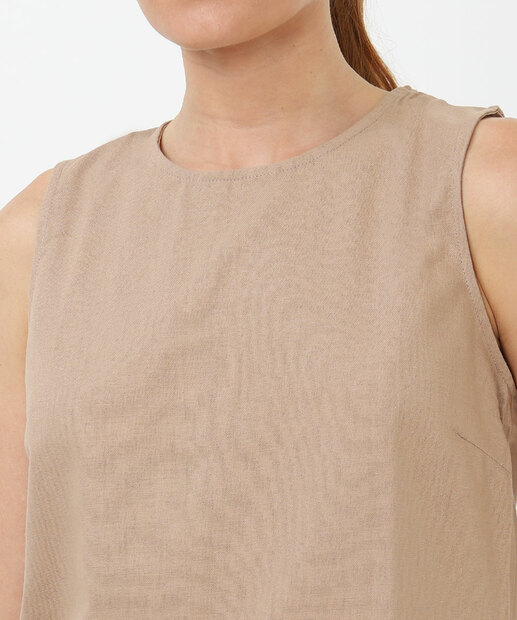 Blusa Feminina Sem Manga Marisa Bege