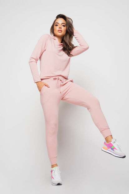 Conjunto  Comfy Com Casaco Capuz e Jogger Moletinho Rosa Salvatore Fashion