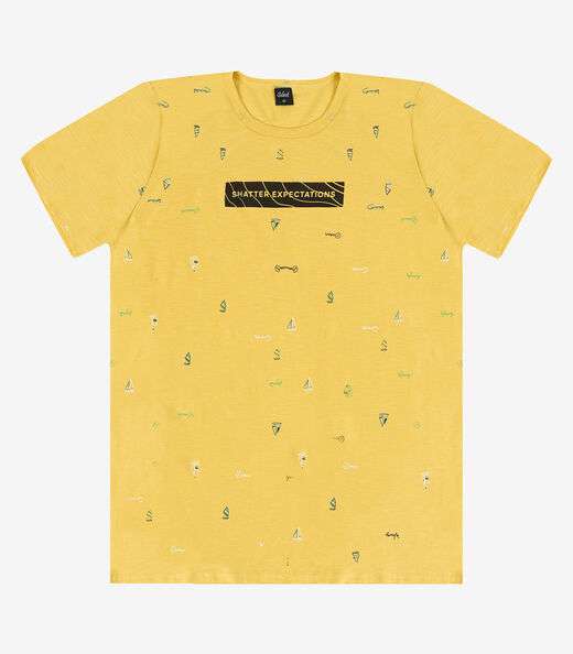 Camiseta Masculina Em Meia Malha Select Amarelo