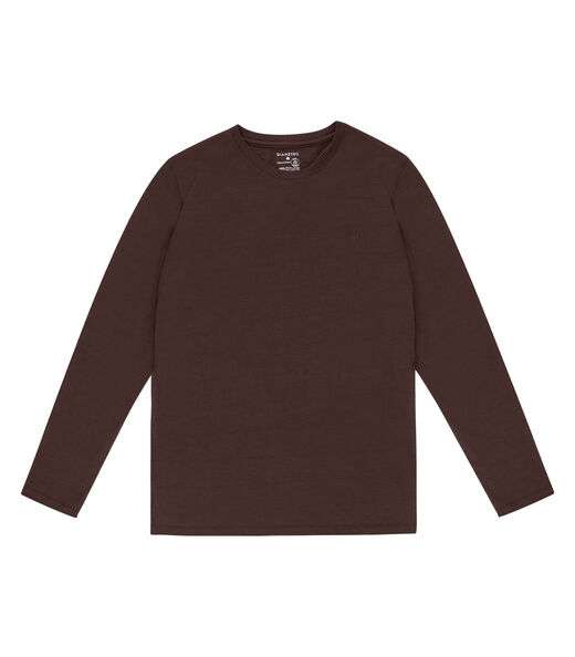 Camiseta Masculina Manga Longa Básica Diametro Marrom