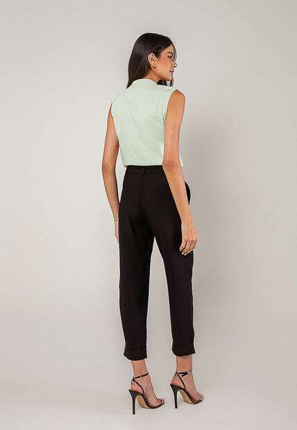 Regata Alfaiataria Com Babados Verde Salvatore