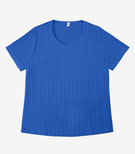 Blusa Malha Delicate Plus Infinita Cor Azul