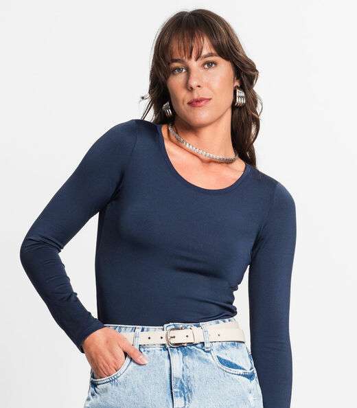 Blusa Feminina Térmica Com Fleece Interno Endless Azul