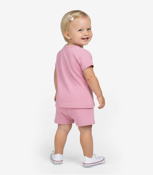 Conjunto Infantil Blusa com Shorts Select Rosa
