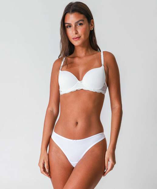 Kit 2 Calcinhas Fio Dental Laço Marisa Preto