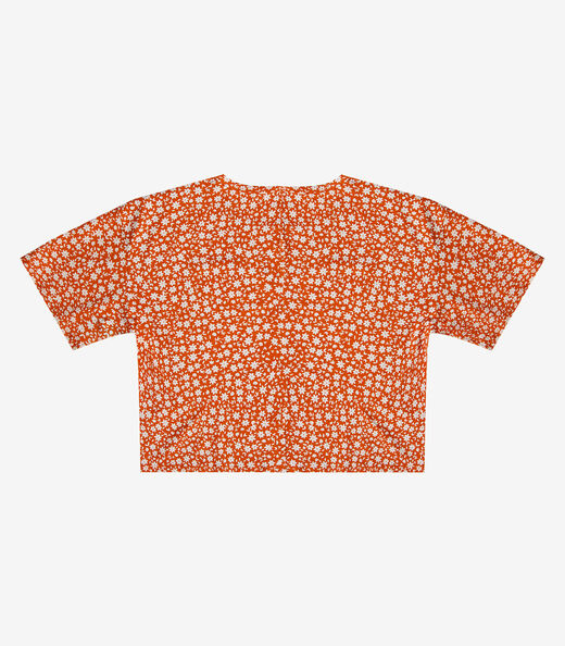 Blusa Estampada Feminina Em Viscose Infinita Cor Laranja