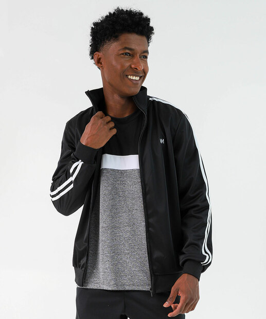 Image_Jaqueta Masculina Esportiva Preta com Listras Marisa