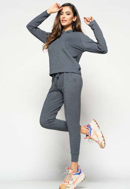 Casaco  Comfy Com Capuz Moletinho Grafite