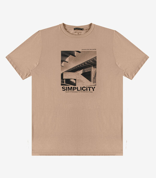 Camiseta Meia Malha Masculina Diametro Marrom