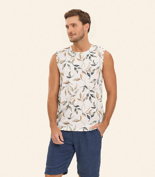 Regata em Meia Malha Masculina Diametro Bege