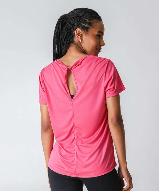 Blusa Feminina Fitness Vazado Marisa Rosa