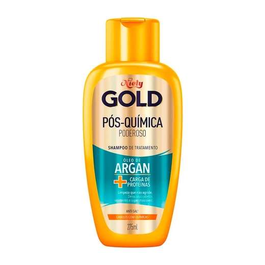Image_Shampoo Niely Gold Óleo de Argan e Carga de Proteínas Pós-Química Poderoso 275ml