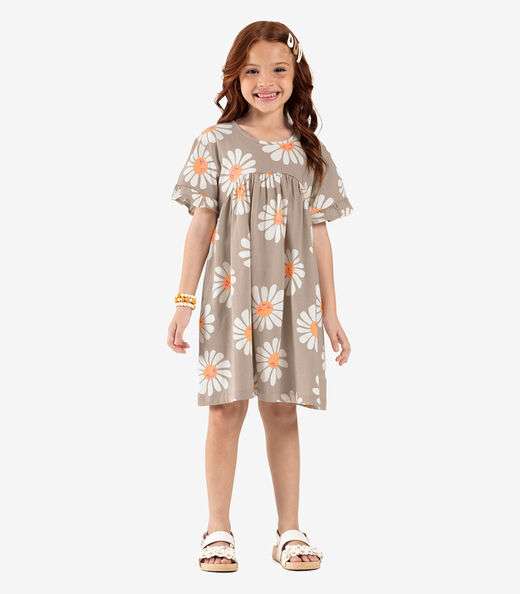 Vestido Infantil Rovi Kids Marrom