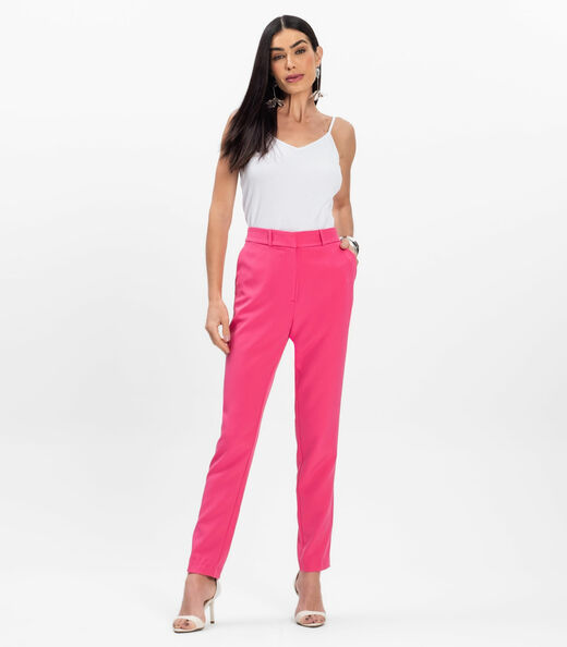 Image_Calça Reta Feminina Social Em Alfaiataria Aishty Rosa