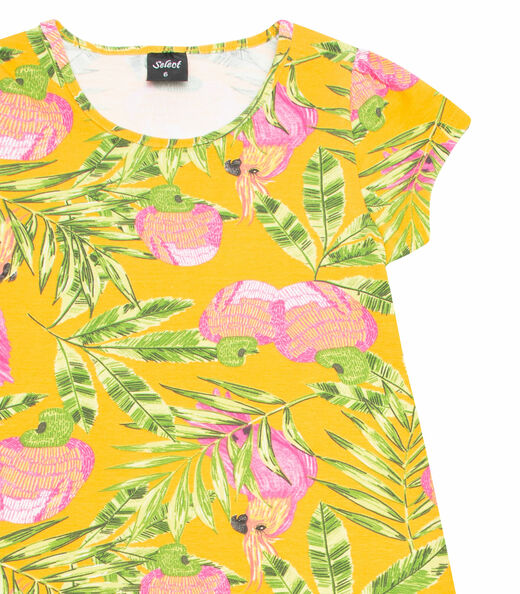 Vestido Infantil Estampado Select Amarelo