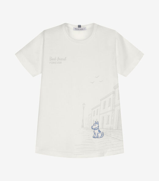 Conjunto Infantil Camiseta Com Bermuda Trick Nick Bege