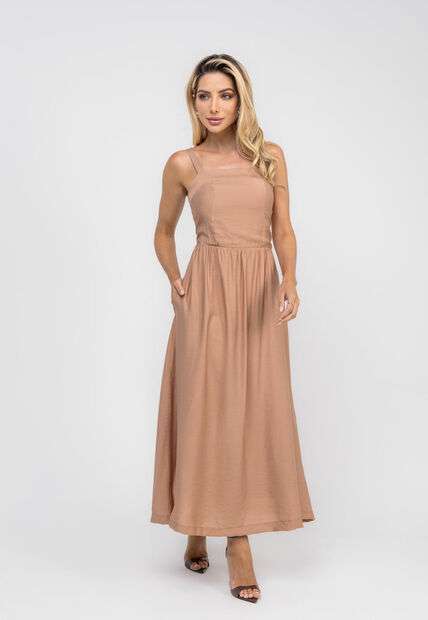 Image_Vestido Midi Alfaiataria Bolsos Marrom Salvatore