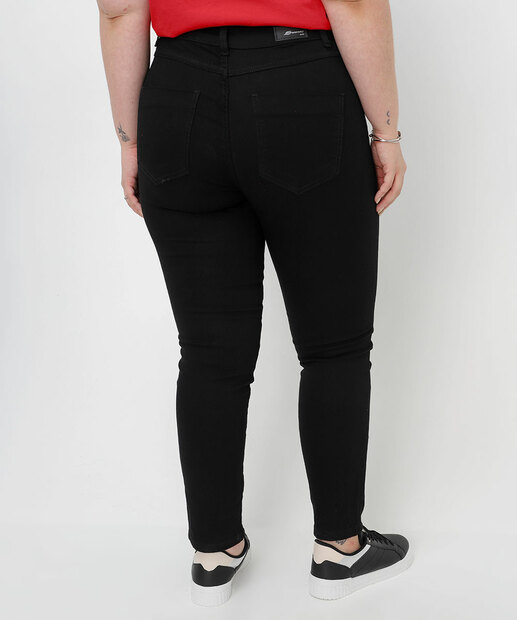 Calça Plus Size Feminina Sarja Skinny Sawary Preto