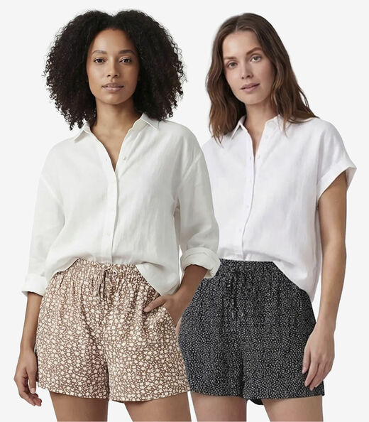 Kit 2 Shorts Femininos Com Cós E Laço Infinita Cor Sortidos