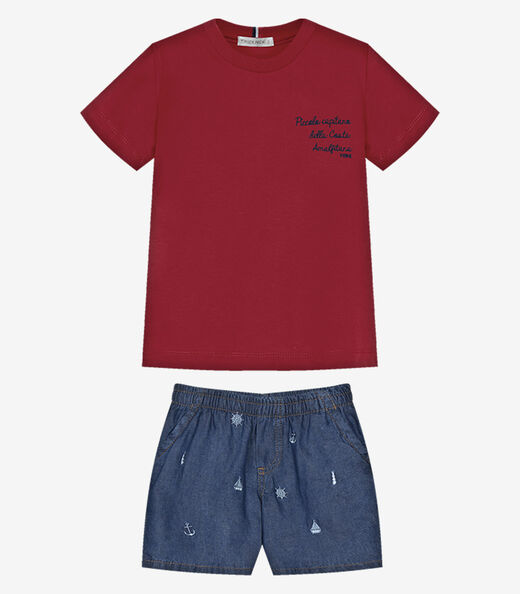 Image_Conjunto Infantil Camiseta Com Bermuda Trick Nick Vermelho