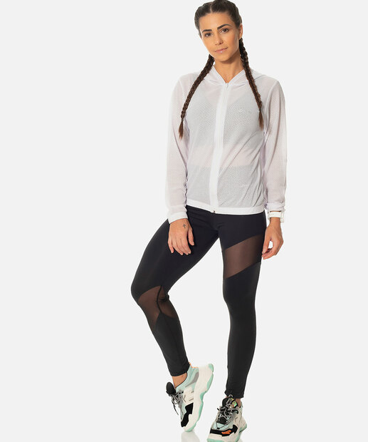 Jaqueta Feminina Fitness Com Capuz Sawary