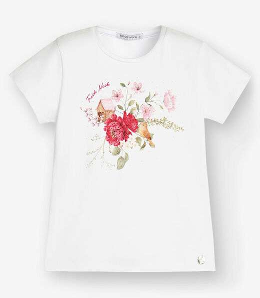 Blusa Cotton Leve Feminia Trick Nick Branco