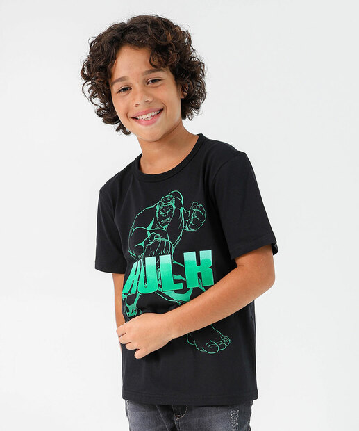 Image_Camiseta Juvenil Hulk Marvel Tam 10 a 16 Preto