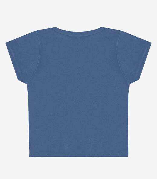 Blusa Básica Infantil Manga Curta Lisa Soletex Azul