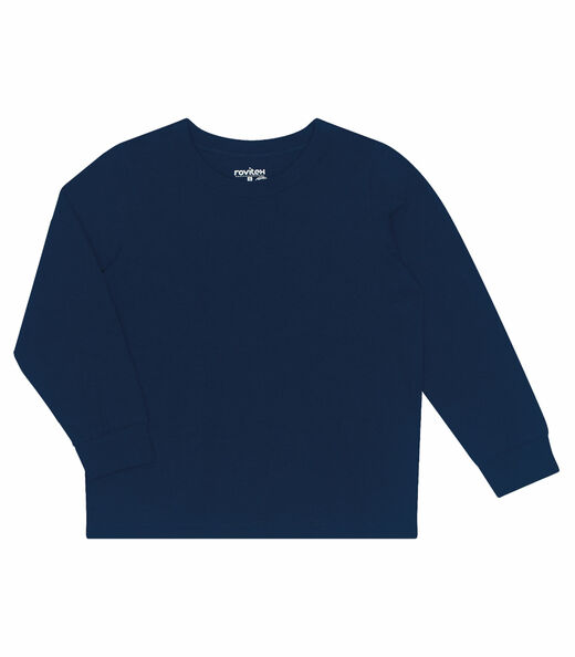 Camiseta Manga Longa Básica Rovitex Kids Azul