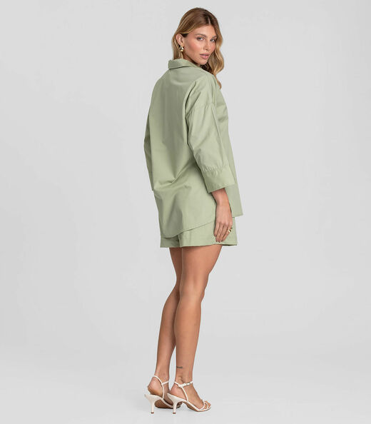 Shorts Feminino em Tecido Tricoline Dianna Verde