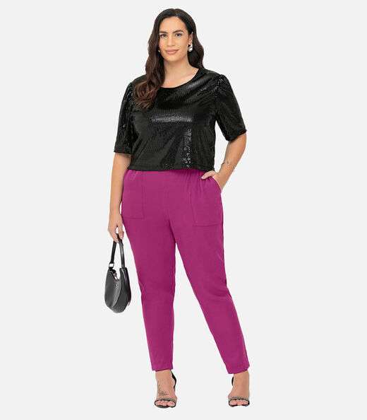 Image_Calça Tecido Favo Plus Size Secret Glam Roxo