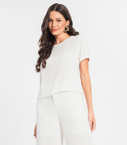 Conjunto Blusa Com Calça Pantalona Endless Bege