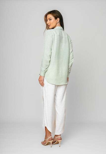 Camisão Listrado Alfaiataria Verde Salvatore