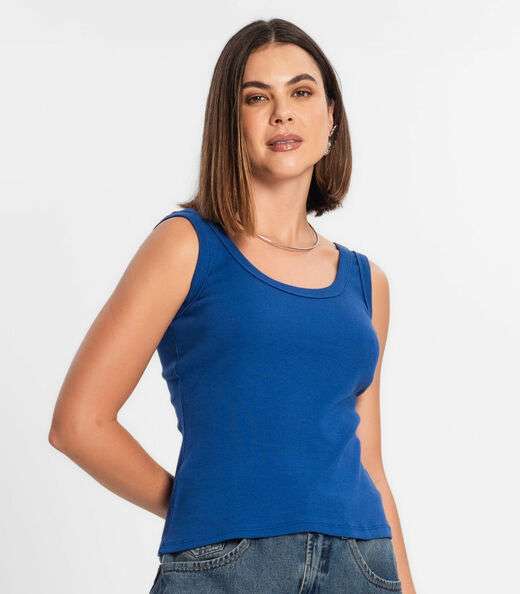 Regata Feminina Em Ribana Rovitex Azul