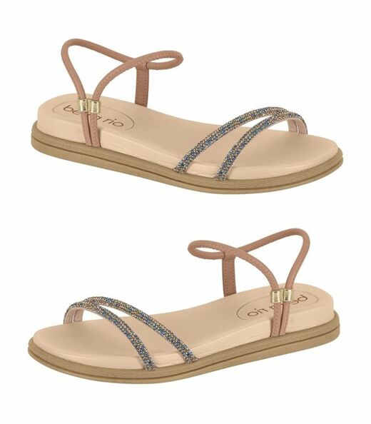 Papete Feminina Com Strass Beira Rio Bege