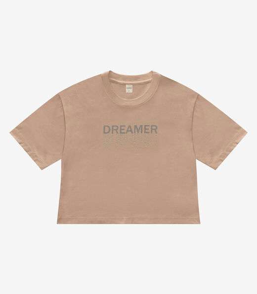 T- Shirt Feminina Meia Malha Rovitex Marrom