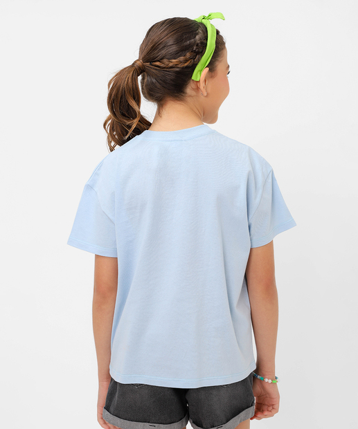 Camiseta Juvenil Estampa Limão Marisa Tam 10 a 16 Azul