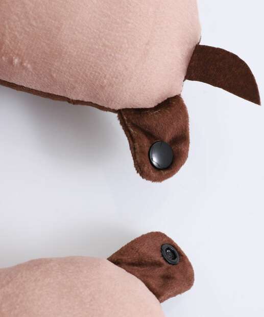 Almofada Pescoço Plush Estampada Marisa Marrom