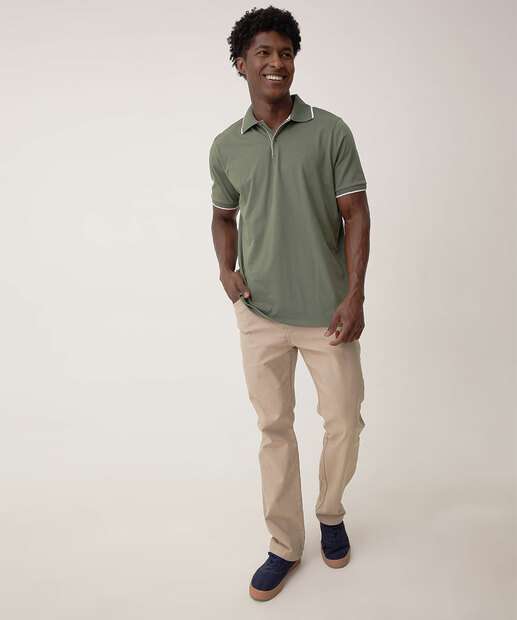 Polo Masculina Botões Manga Curta Marisa Verde