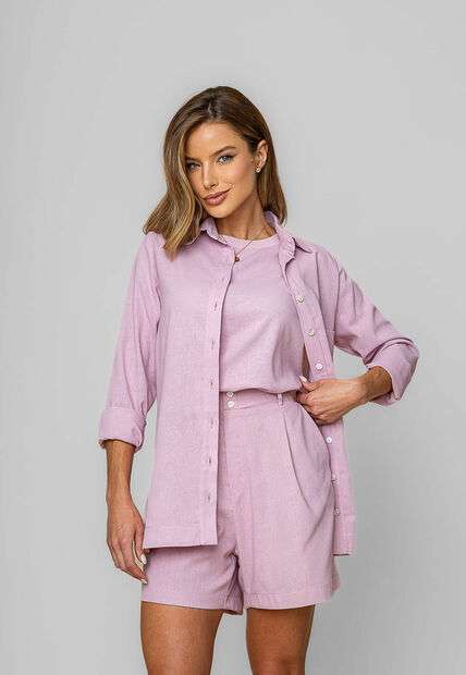 Image_Short Alfaiataria Com Pregas Rosa Salvatore