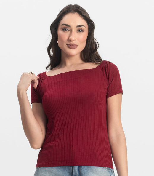 Blusa Feminina Canelada Infinita Cor Vermelho